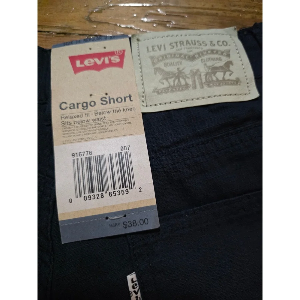 Levis Boys Relaxed Fit Cargo Shorts Navy Blue Size 14 Reg NWT